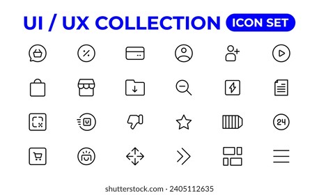 Ui ux Icon Set, Benutzeroberfläche iconset Sammlung.
