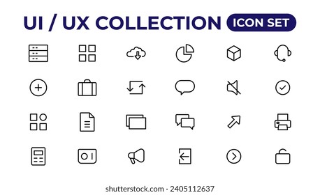 Ui ux Icon Set, Benutzeroberfläche iconset Sammlung.
