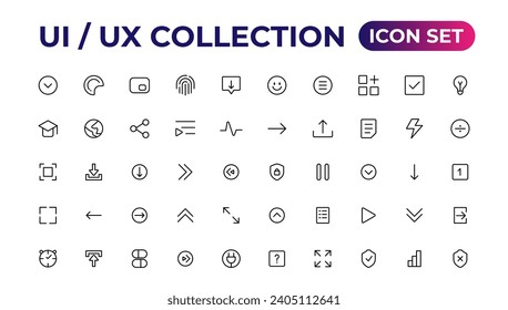 conjunto de iconos Ui ux, colección de iconos de interfaz de usuario.
