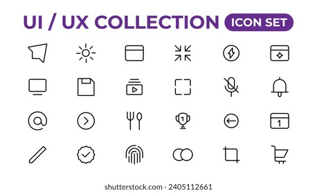 Ui ux icon set, user interface iconset collection.
