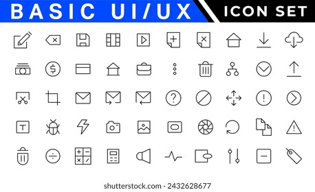 UI AND UX  icon set, user interface icon set collection.