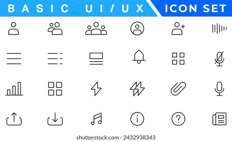 ui and ux icon set, user interface icon set collection.