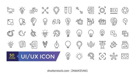 ui ux icon set. user interface icon set collection. Editable stroke.