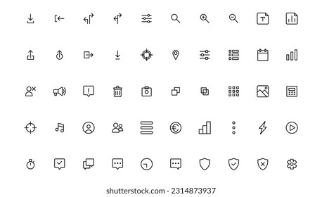 Ui UX icon set, Web and mobile user interface icon set collection.Outline icon.
