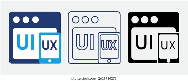 UI UX icon for user interface and experience design