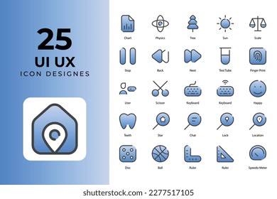 Ui Ux icons set, Ui Ux Related Objects and Elements. Vector Illustration Collection. creative Icons Set. stock illustration	