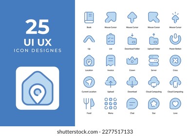 Ui Ux icons set, Ui Ux Related Objects and Elements. Vector Illustration Collection. creative Icons Set. stock illustration	