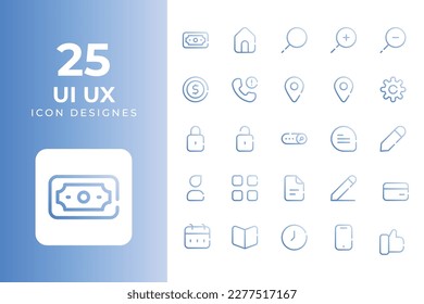 Ui Ux icons set, Ui Ux Related Objects and Elements. Vector Illustration Collection. creative Icons Set. stock illustration	