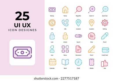 Ui Ux icons set, Ui Ux Related Objects and Elements. Vector Illustration Collection. creative Icons Set. stock illustration	
