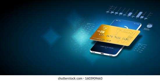 UI, UX, KIT presentation. Mockup digital technology transfer pay. mobile payment, Isometric online payment online concept. Internet payments, Vector illustration the payment using a smartphone