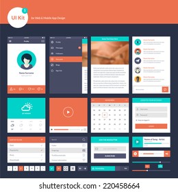 UI And UX Kit For Website And Mobile App Designs    