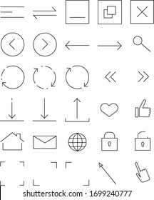 UI UX Line Icons, Menü Web Elemente