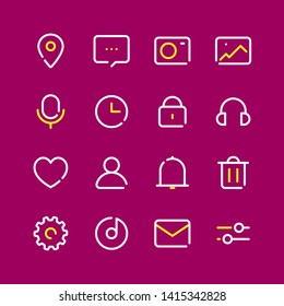 UI and UX line icons set for App and Web design