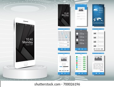 UI, UX for mobile application template concept