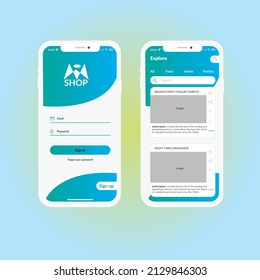 UI. UX Mobile design. Shop, Product buys mobile app UI, UX kit including sign up, food menu, booking and home service type review screens.