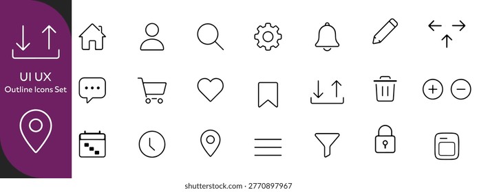 Conjunto de Ícones Hierárquicos UX da IU