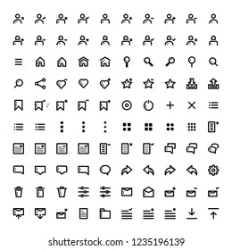 UI and UX pixel perfect icons set. Outline 
 / line icons style for business, social media, web and mobile app navigation
