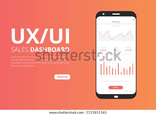 Ui Ux Sales Dashboard Application Infographics Stock Vector (Royalty ...