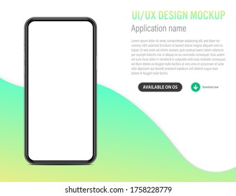UI or UX smartphone mobile app template with application describtion and download link