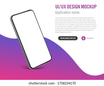 UI or UX smartphone mobile app template with application describtion and download link