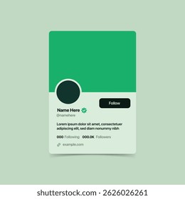 UI UX Style of Profile Card Design - User Profile Design - Layout de Perfil de Mídia Social