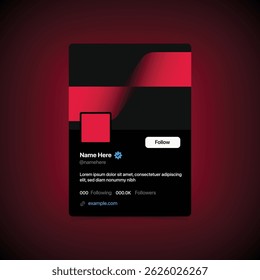 UI UX Style of Profile Card Design - User Profile Design - Social Media Profile Layout
