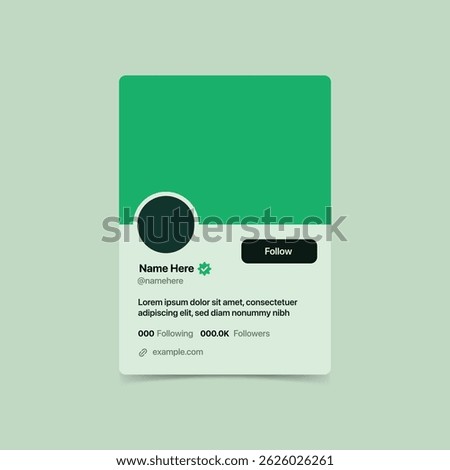 UI UX Style of Profile Card Design - User Profile Design - Social Media Profile Layout
