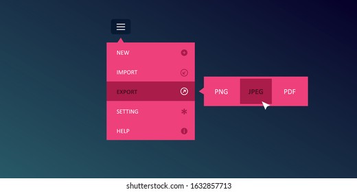 UI UX Vector Menu Alarm and Menu Expand Setting