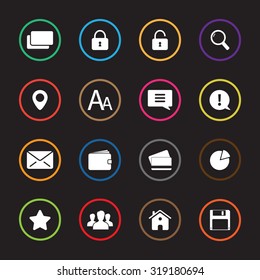 UI vector icons set for web and mobile