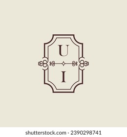 UI Vintage Hochzeit-Logo in hoher Qualität professionelle Design, die gut drucken in allen Printmedien