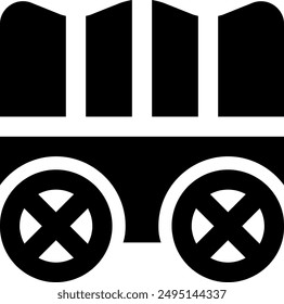Ilustración del icono del Vector del vagón de UI. Estilo de pictograma