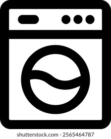 UI Washing Machine Vector Icon Illustration. Line Style