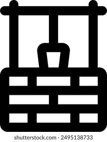 UI water well Vector Icon Illustration. Line Style