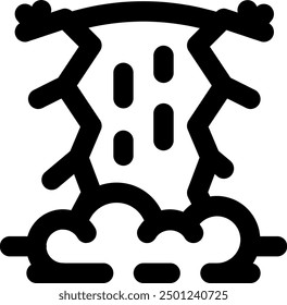 UI waterfall Vector Icon Illustration. Line Style