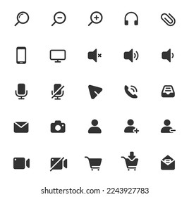 ui iconos web aislados en fondo blanco. juego de iconos glifos para web, aplicaciones móviles, diseño ui, poligrafía de impresión y publicidad promocional