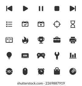 ui web icons isolated on white background. ui glyph icon set for web, mobile apps, ui design and promo advertising business