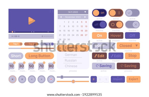 Ui web templates. Modern clean smartphone theme\
wireframes app elements buttons interface icon dividers garish\
vector set