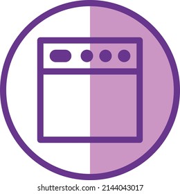 Icono de la página web o gráfico vectorial de ilustración con estilo de contorno, redondeado, circular, púrpura. adecuado para ui, ux, web y aplicaciones.