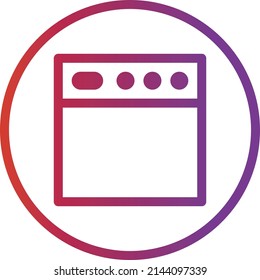 UI webpage icon or illustration vector graphic with outline style, rounded, circle, purple, red. suitable for ui, ux, web, and applications.