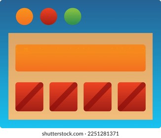 Ui Wireframe Flat Gradient Vector Icon Design