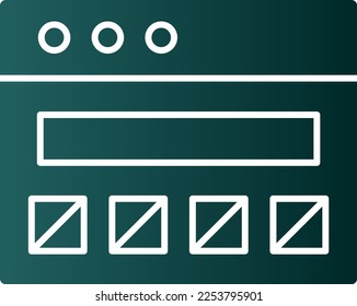 Ui Wireframe Glyph Gradient Vector Icon Design