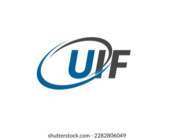 Letra UIF creativo diseño elegante del logo de swoosh