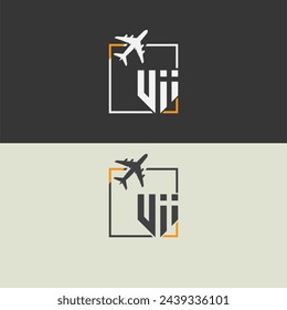 Uii initial monogram logo with square style design.