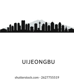 Uijeongbu Skyline South Korea cityscape silhouette.