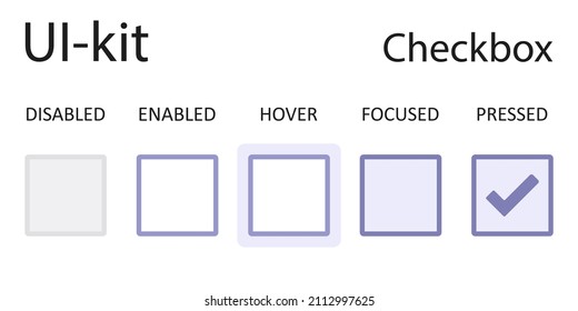 UI-kit for web design and mobile applications. Checkbox. Vector illustration.