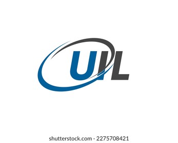 UIL letter creative modern elegant swoosh logo design