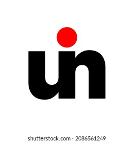 UIN company name initial letters monogram with red dot.
