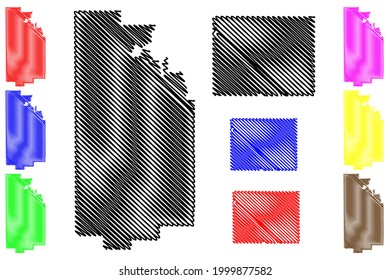 Uinta and Teton County, State of Wyoming (U.S. county, United States of America, US) map vector illustration, scribble sketch map