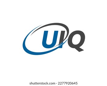 UIQ letter creative modern elegant swoosh logo design