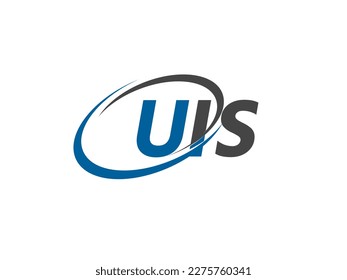 Letra UIS diseño creativo elegante del logo de swoosh